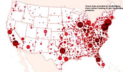 US bed bug map